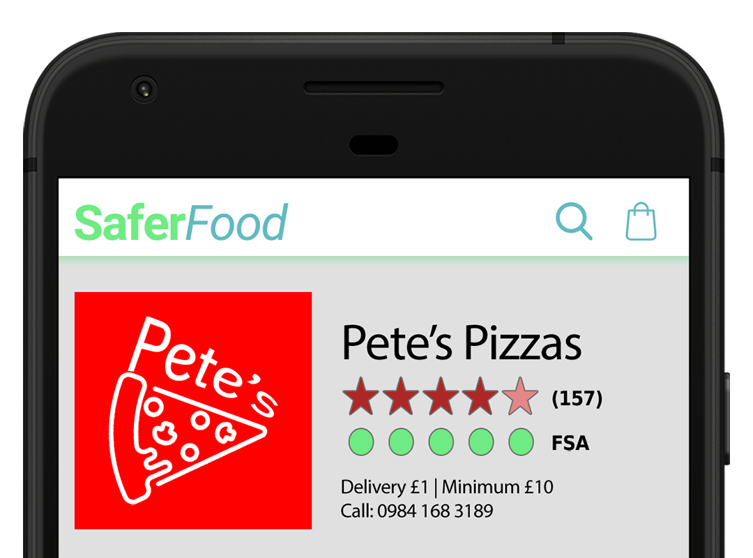 Delivery app screenshot showing ratings.